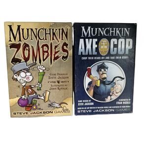 Steve Jackson Games Munchkin Zombies Axe Cop Card Game 2-Game Set & Bookmarks